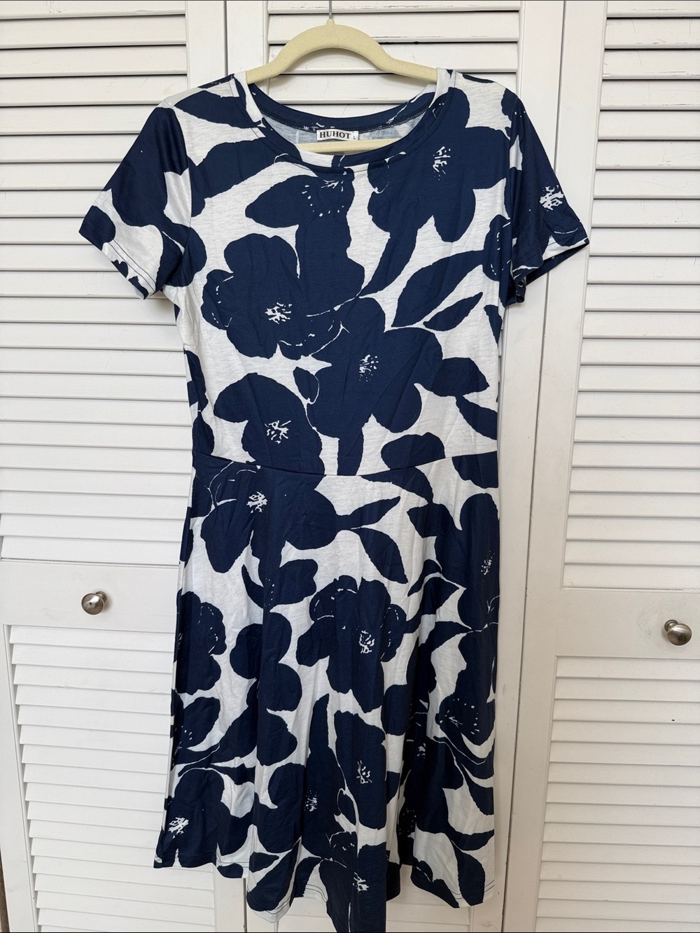 Navy & White Floral Dress